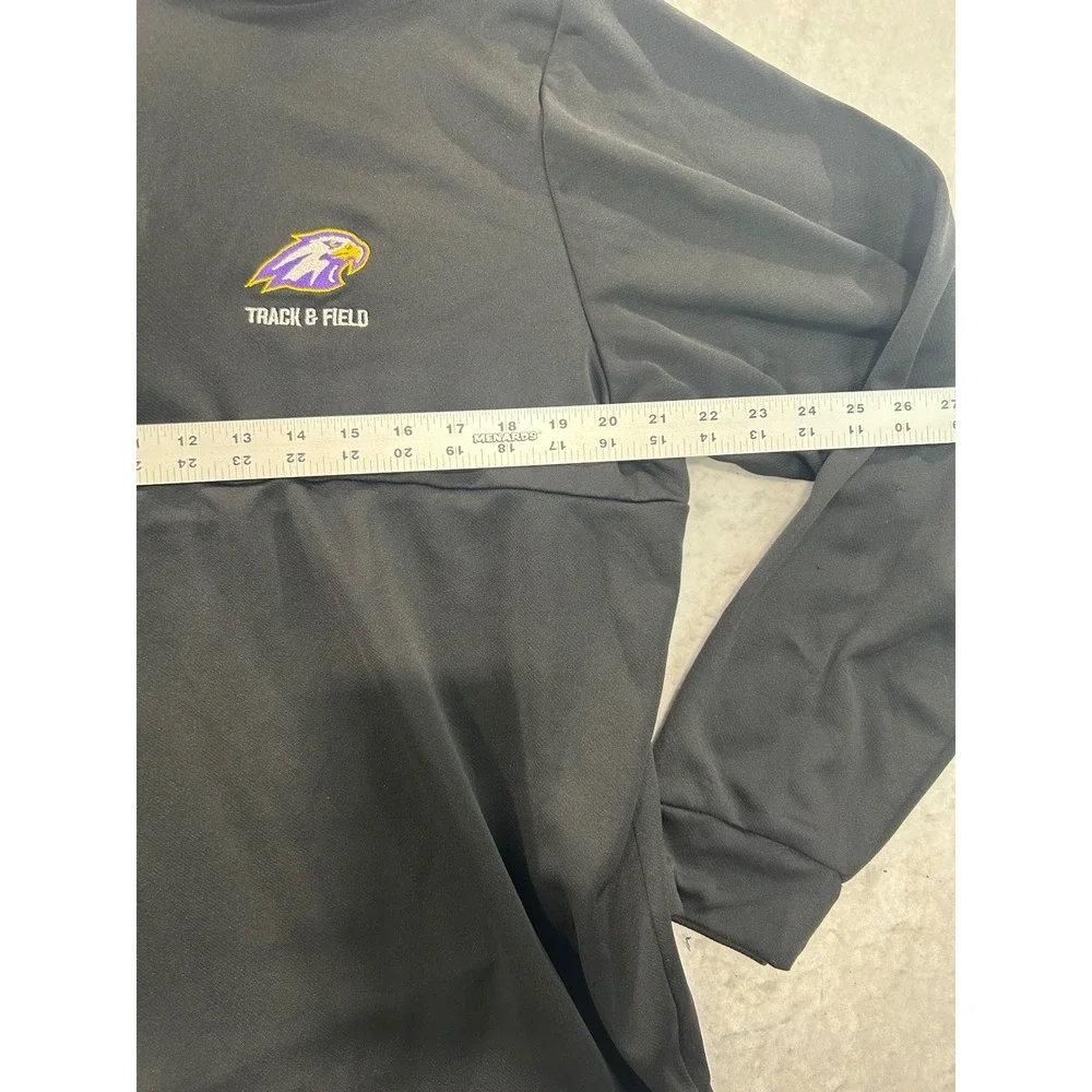Adidas Mens XL Track & Field Quarter Zip Pullover Black Long Sleeve Shirt A817